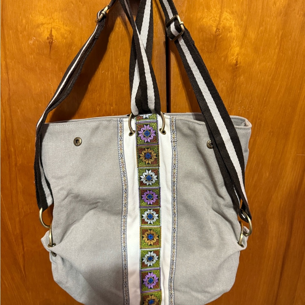 Stylish Gray Embroidered Women's Bag